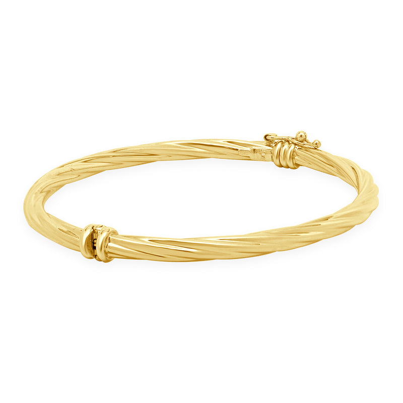 14 Karat Yellow Gold Twisted Bangle Bracelet