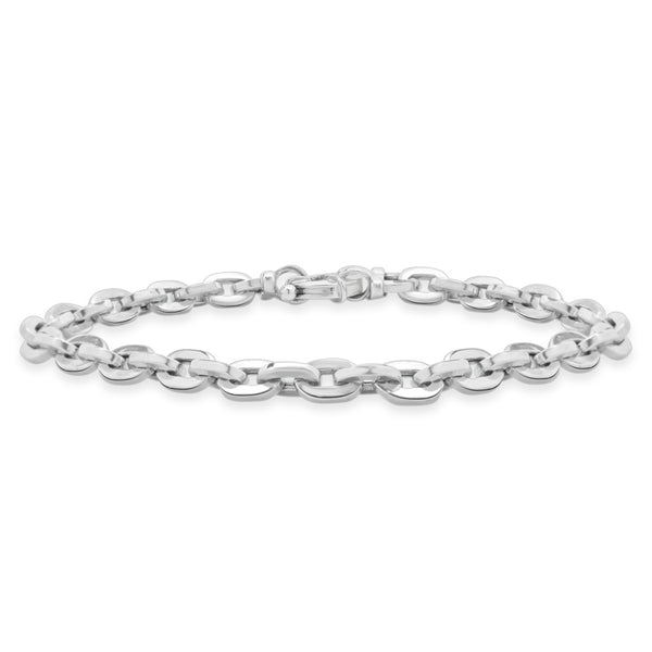 Milor 14 Karat White Gold Oval Link Bracelet
