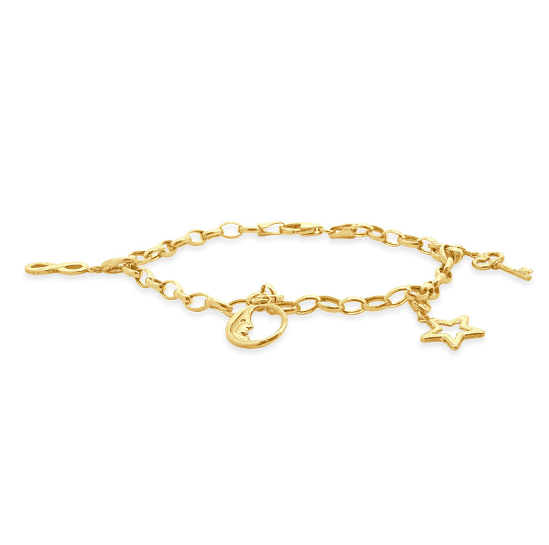 10 Karat Yellow Gold Charm Bracelet