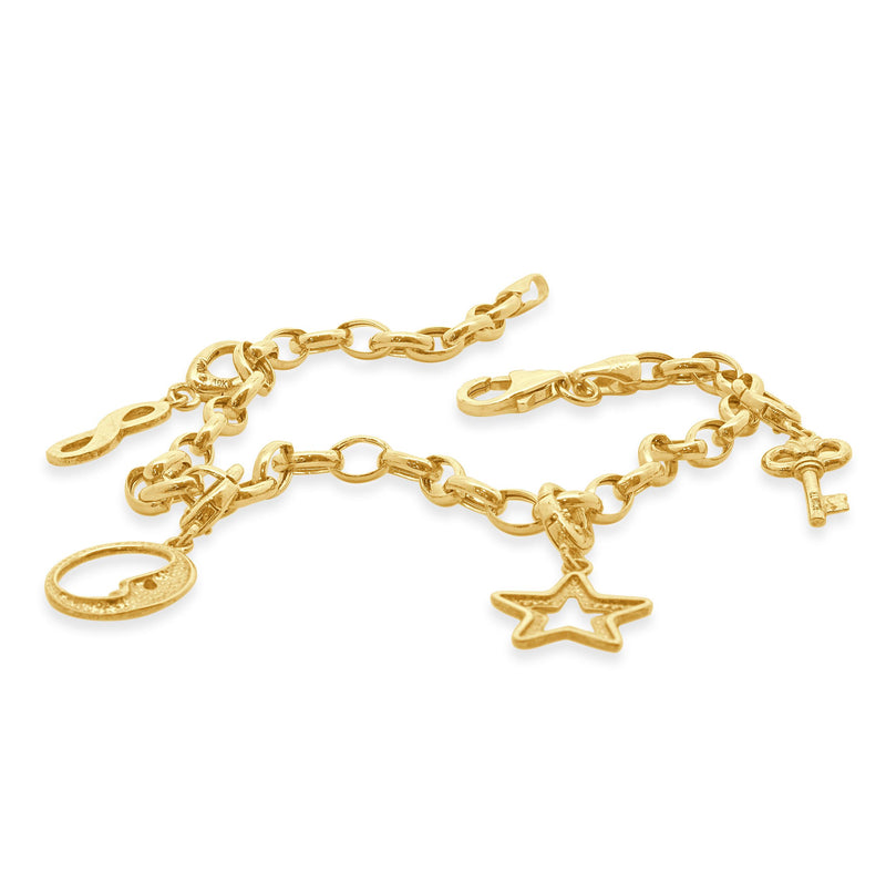 10 Karat Yellow Gold Charm Bracelet