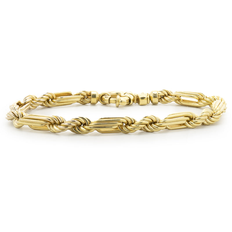 14 Karat Yellow Gold Figarope Bracelet