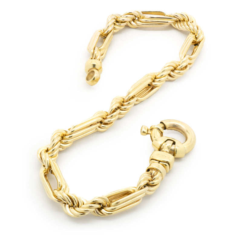 14 Karat Yellow Gold Figarope Bracelet