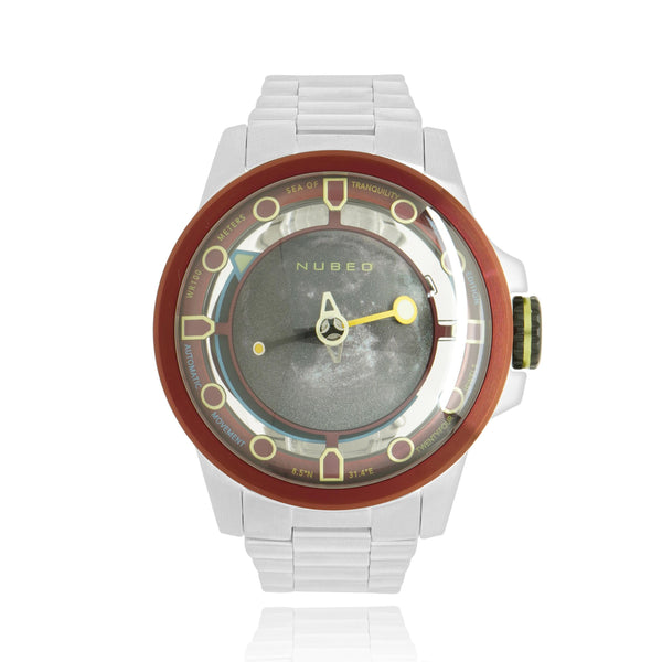 Nubeo Stainless Steel Tranquility Limited Edition Gibbous Red 48mm