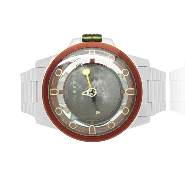 Nubeo Stainless Steel Tranquility Limited Edition Gibbous Red 48mm