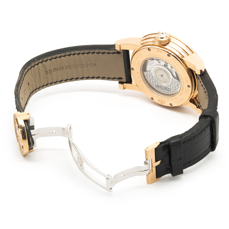 Corum 18 Karat Yellow Gold Artisan Purple Dragon Painted Dial