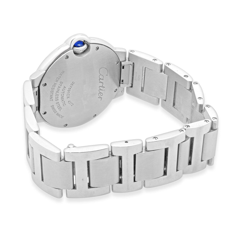 Cartier Stainless Steel Ballon Bleu With Diamond Bezel