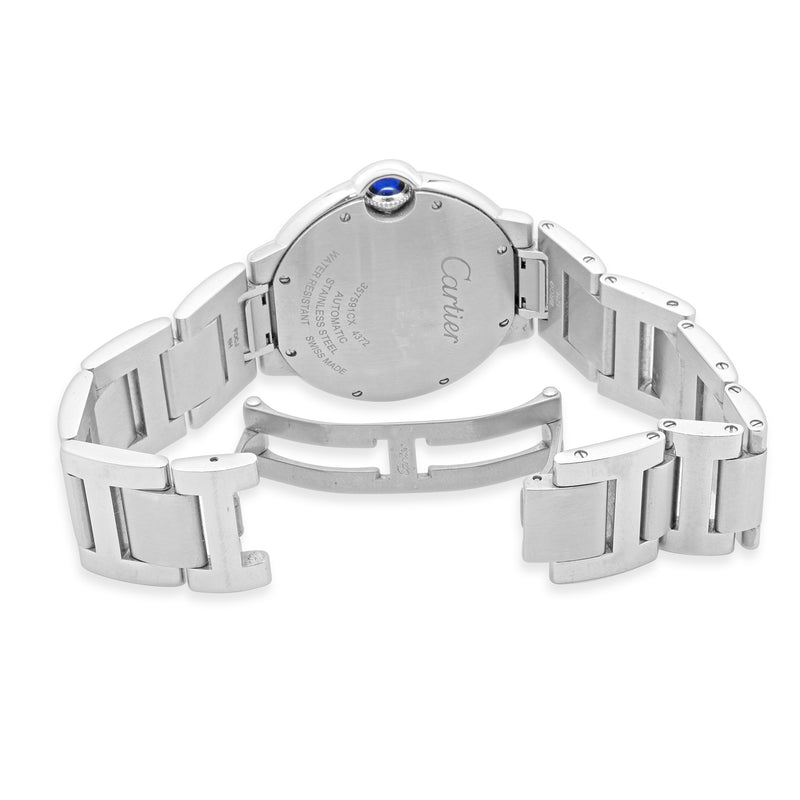 Cartier Stainless Steel Ballon Bleu With Diamond Bezel