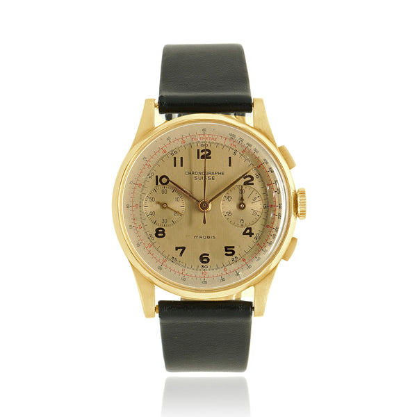 Chronograph Suisse 18K Rose Gold Antimagnetic 37mm