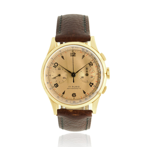Chronograph Suisse 18K Rose Gold Antimagnetic 37.5mm