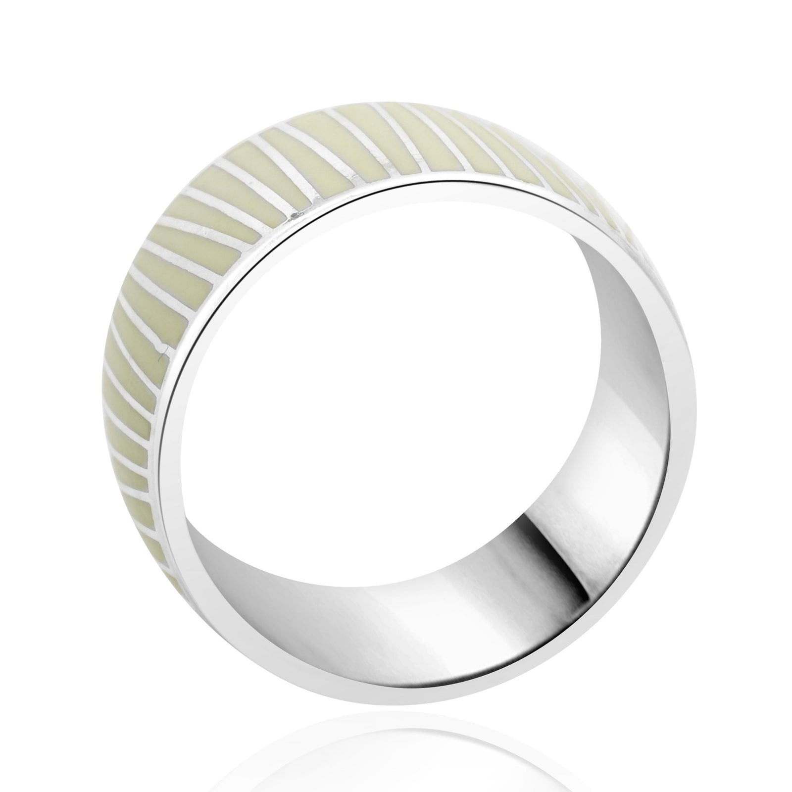 【シルバー925】モンブラン MONT BLANC リング（6654） Mont Blanc Sterling Silver and White Enamel Wide Band – The Estate