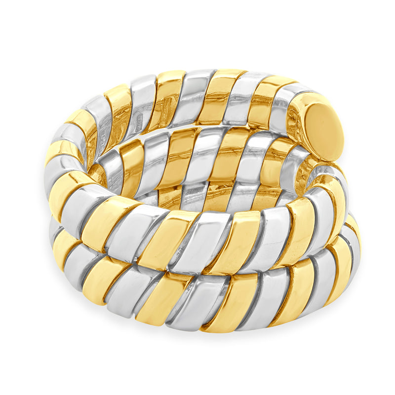 Bulgari 18 Karat Yellow Gold & Stainless Steel Tubogas Ring