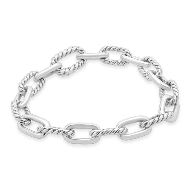 David Yurman Sterling Silver Oval Cable Link Bracelet