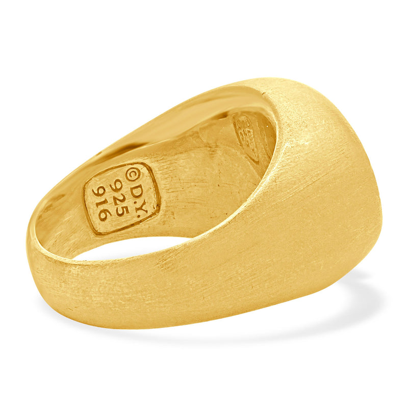 David Yurman 22 Karat Yellow Gold and Sterling Silver Petrvs Lion and Ox Ring