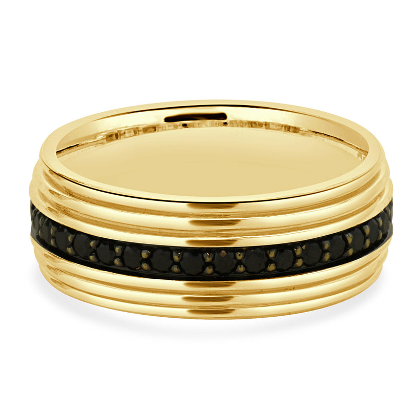 David Yurman 18 Karat Yellow Gold Black Diamond Band