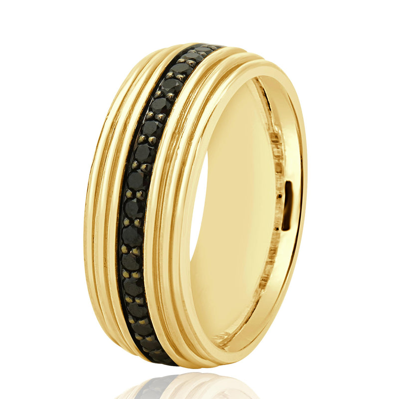 David Yurman 18 Karat Yellow Gold Black Diamond Band