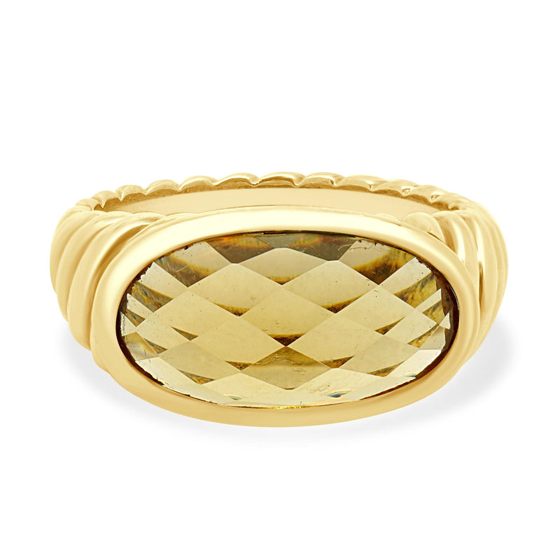 David Yurman 18K Yellow Gold Citrine Noblesse Collection Ring