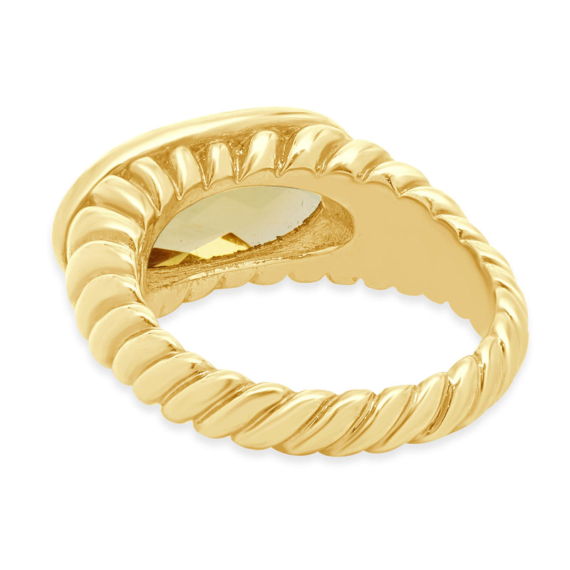 David Yurman 18K Yellow Gold Citrine Noblesse Collection Ring