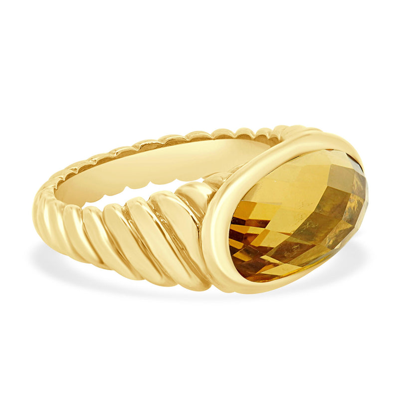 David Yurman 18K Yellow Gold Citrine Noblesse Collection Ring