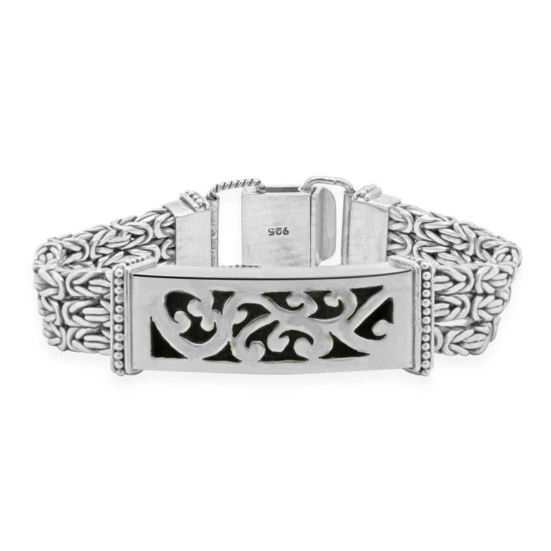 Sterling Silver Three Row Byzantine Style Bracelet
