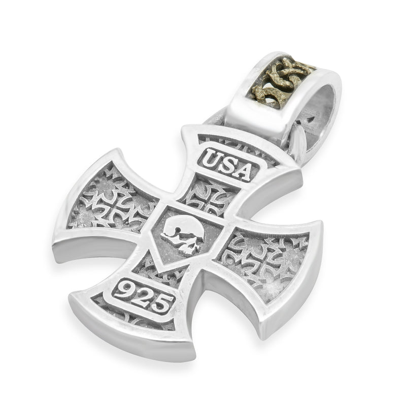 Nightrider Sterling Silver Cross Pendant