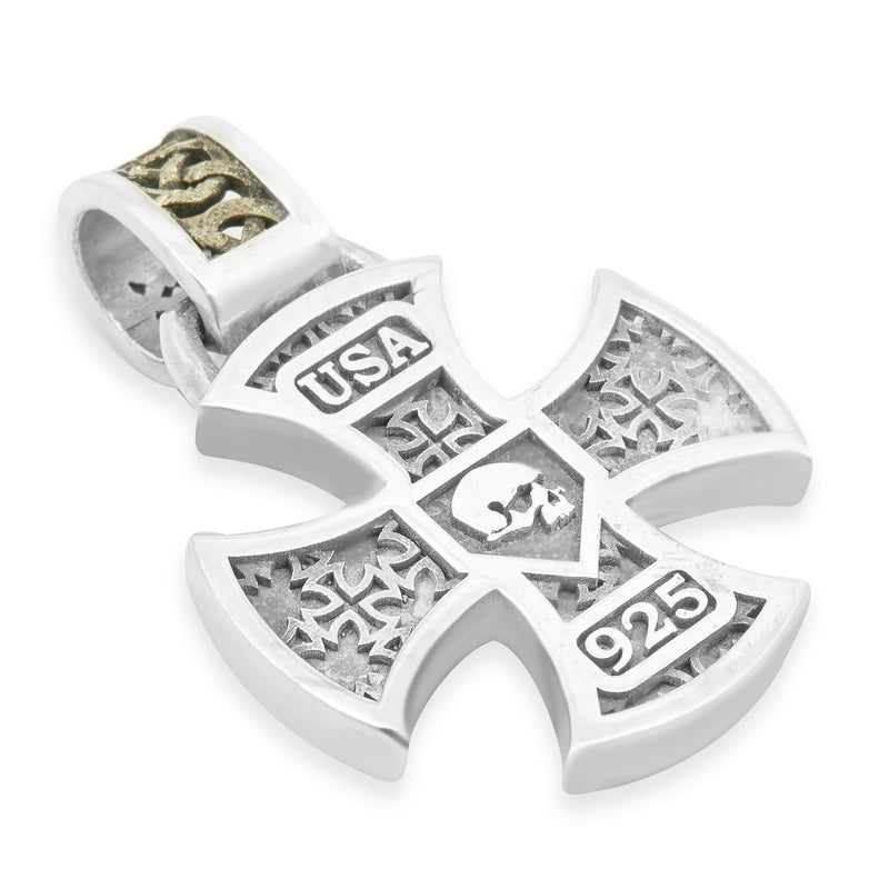 Nightrider Sterling Silver Cross Pendant