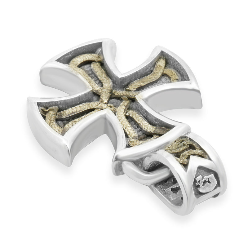 Nightrider Sterling Silver Cross Pendant
