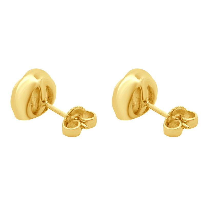 Tiffany & Co. 18 Karat Yellow Gold Bezel Set Pearl Stud Earrings
