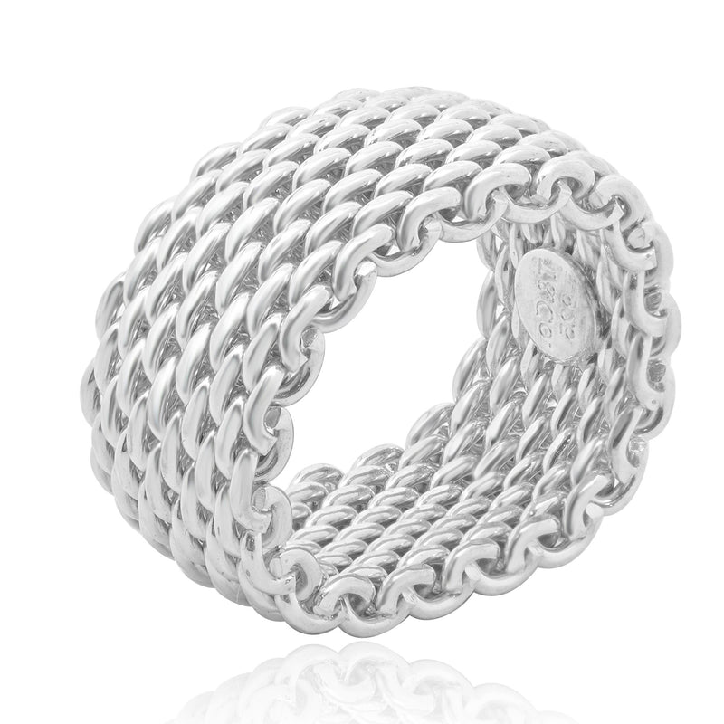 Tiffany & Co. 18 Sterling Silver Somerset Ring