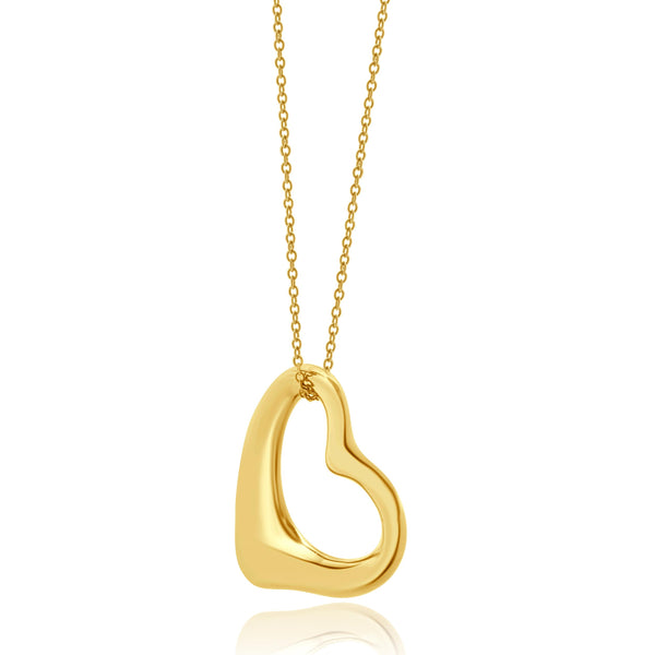Tiffany & Co. Elsa Peretti 18 Karat Yellow Gold Open Heart Necklace