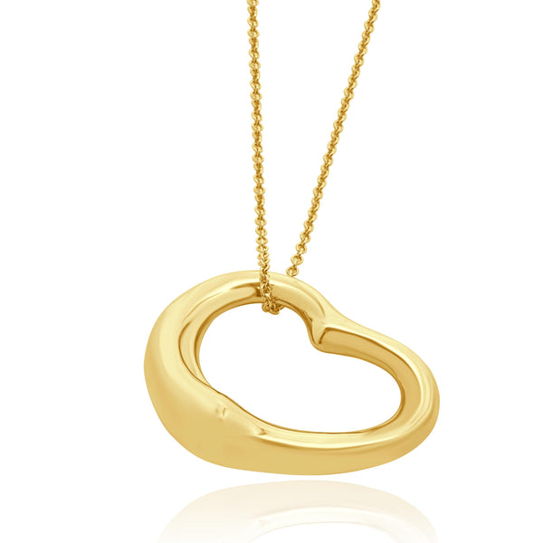 Tiffany & Co. Elsa Peretti 18 Karat Yellow Gold Open Heart Necklace