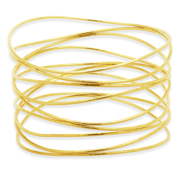 Tiffany & Co. 18 Karat Yellow Gold Elsa Peretti Nine Row Wave Bangle