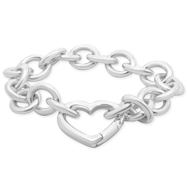 Tiffany & Co. Sterling Silver Heart Clasp Link Bracelet
