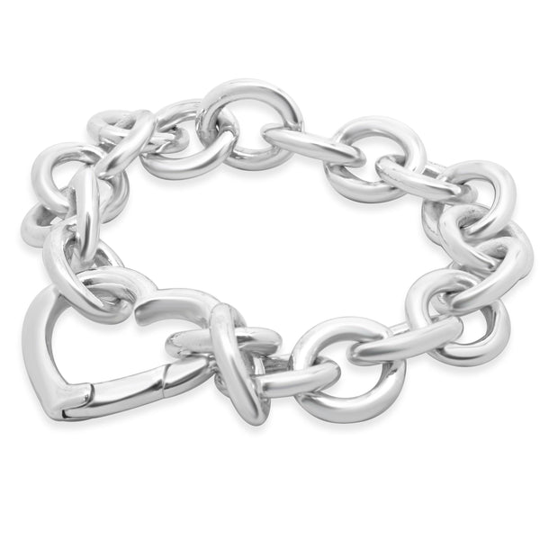 Tiffany & Co. Sterling Silver Heart Clasp Link Bracelet