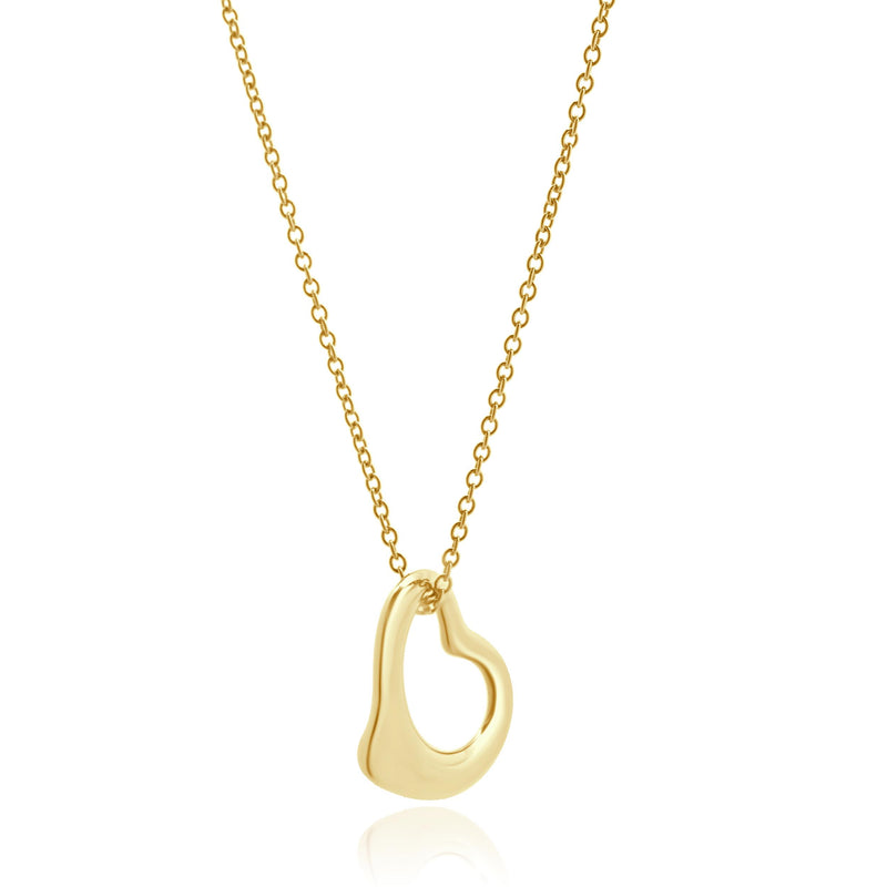 Tiffany & Co. Elsa Peretti 18 Karat Yellow Gold Open Heart Necklace