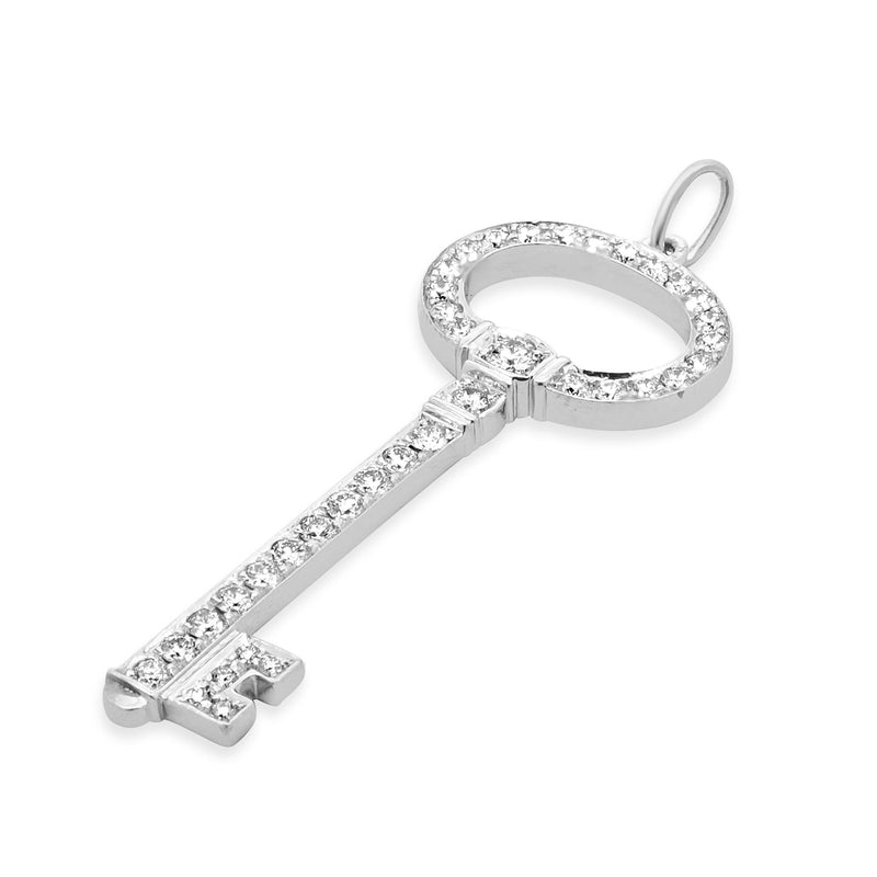 Tiffany & Co. Platinum Diamond Key Pendant