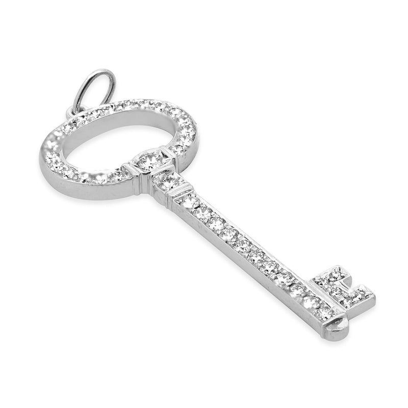 Tiffany & Co. Platinum Diamond Key Pendant