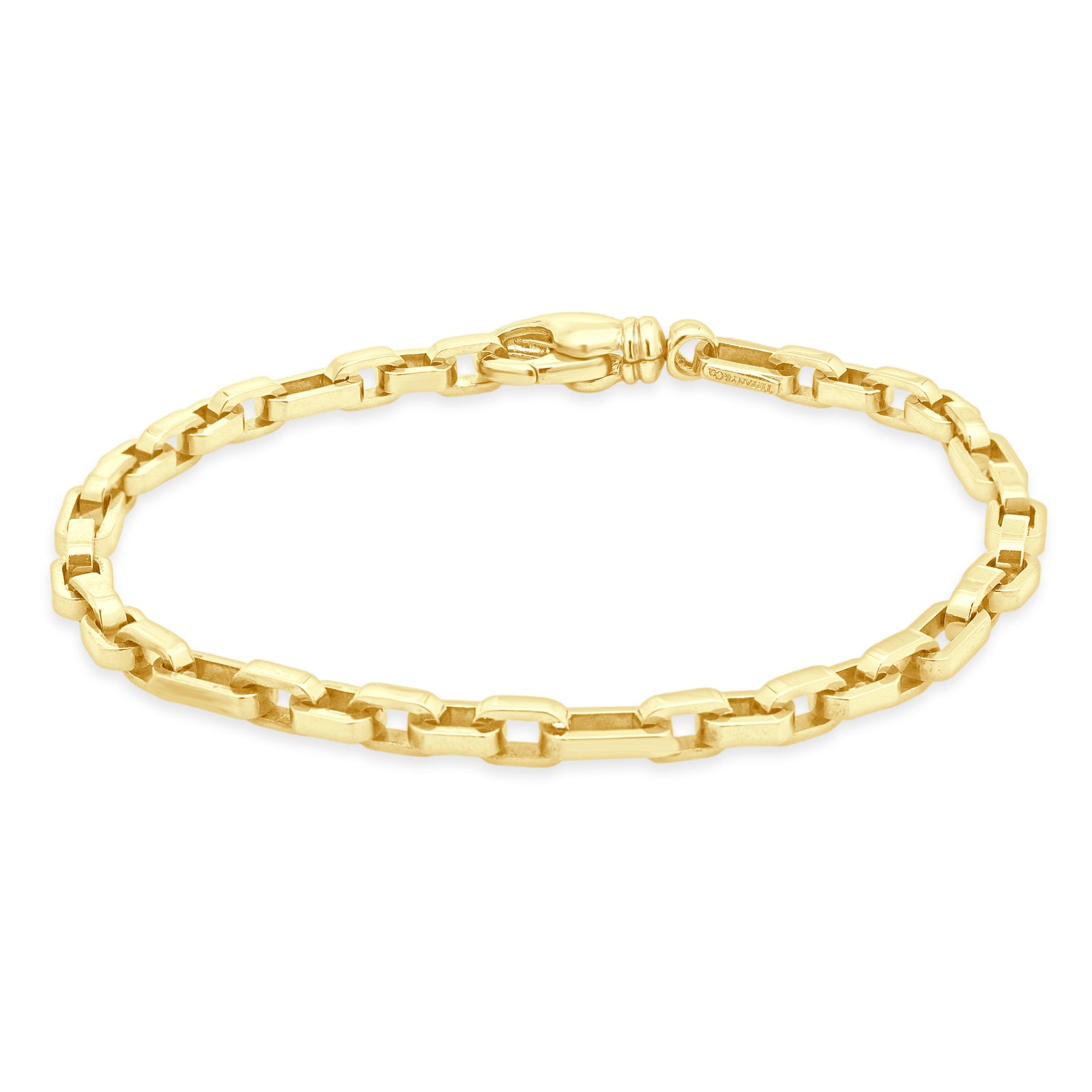 Tiffany & Co. 18 Karat Yellow Gold Flat Oval Link Bracelet 8.0