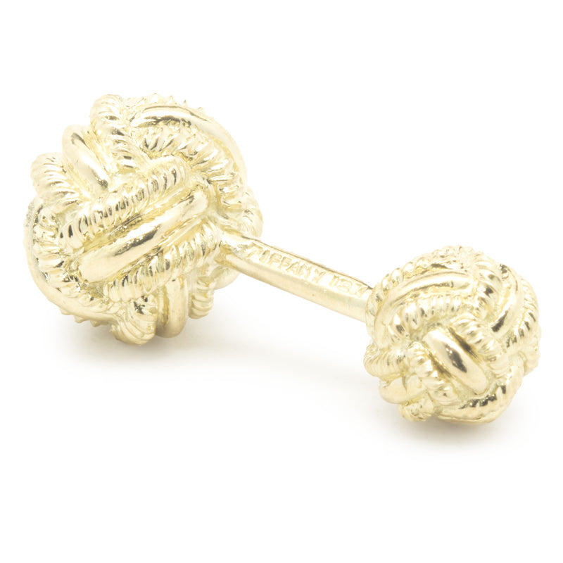 Tiffany & Co. Schlumberger 18 Karat Yellow SINGLE Double Knot Cufflink