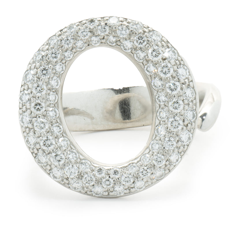 Tiffany & Co. Elsa Peretti Platinum Pave Diamond Sevilana Ring