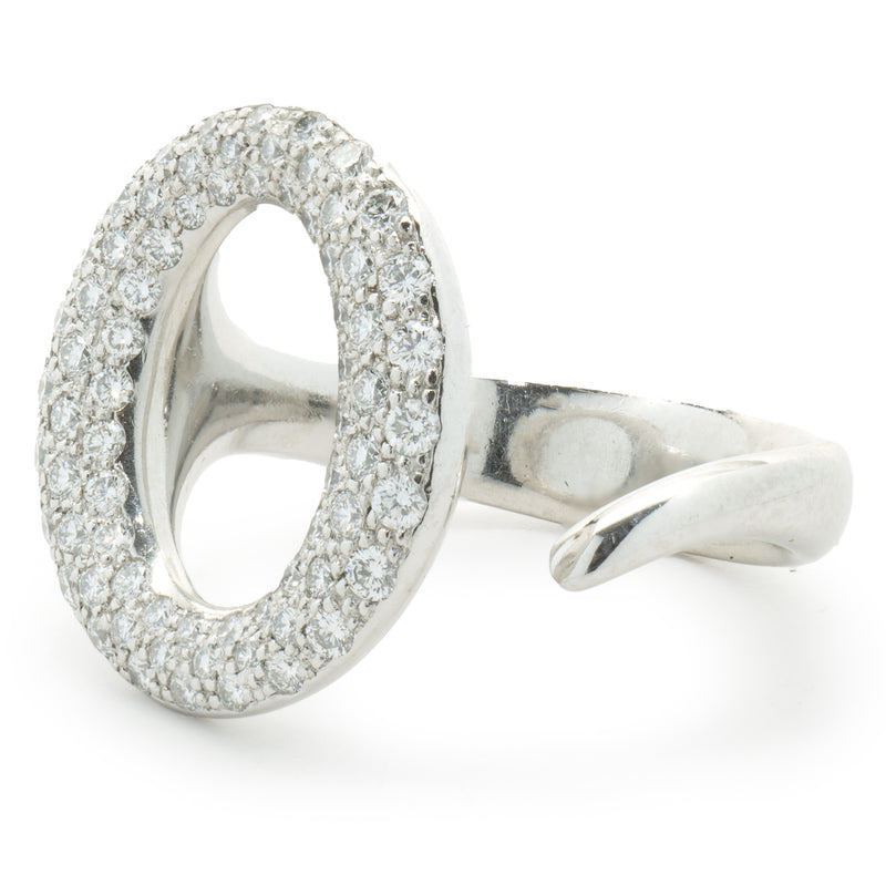 Tiffany & Co. Elsa Peretti Platinum Pave Diamond Sevilana Ring