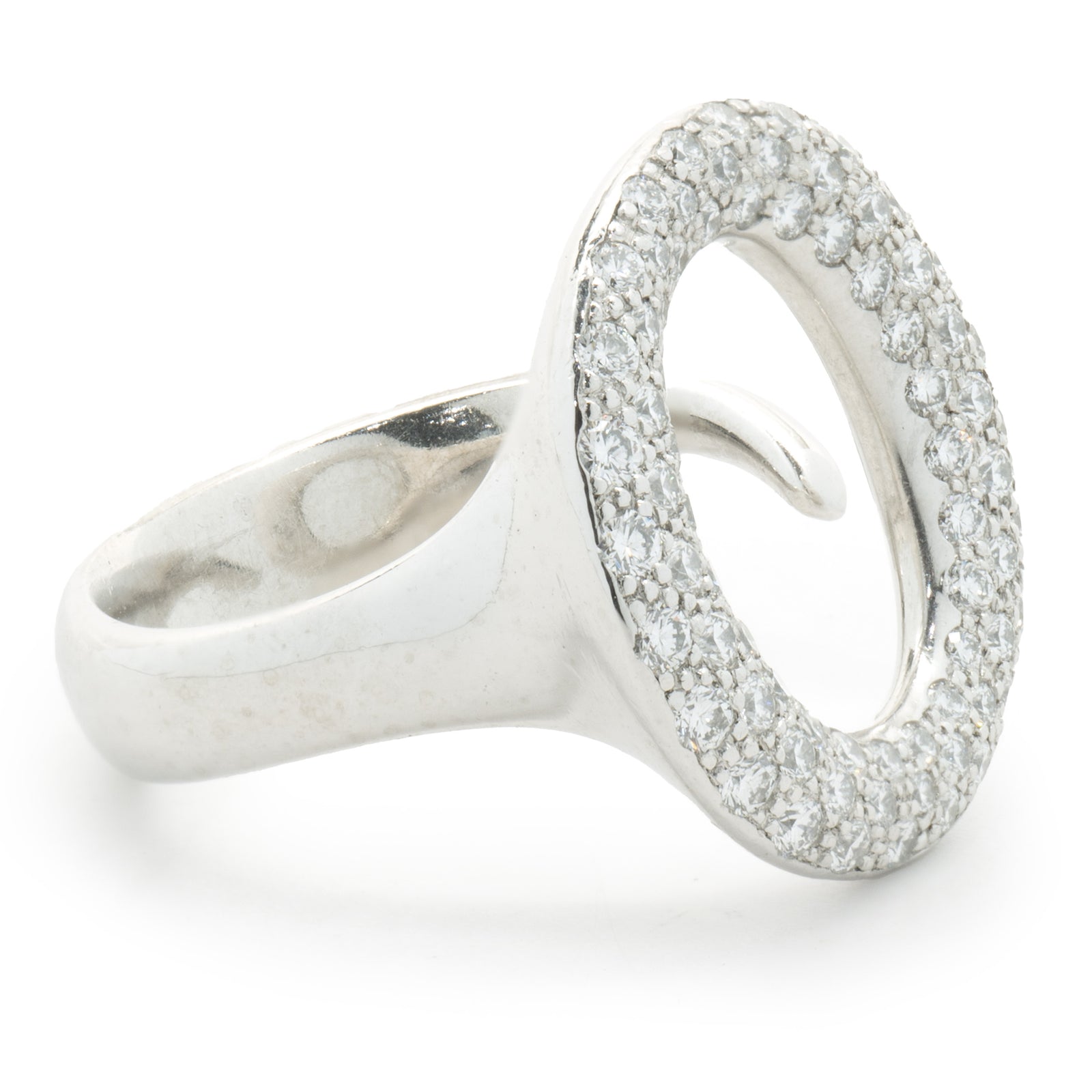 Tiffany & Co. Elsa Peretti Platinum Pave Diamond Sevilana Ring