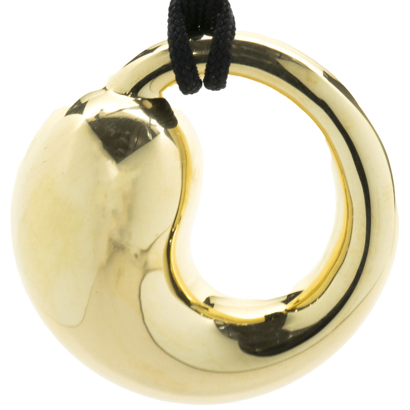Tiffany & Co. Elsa Peretti 18 Karat Yellow Gold 35MM Eternal Circle Necklace on Silk Cord