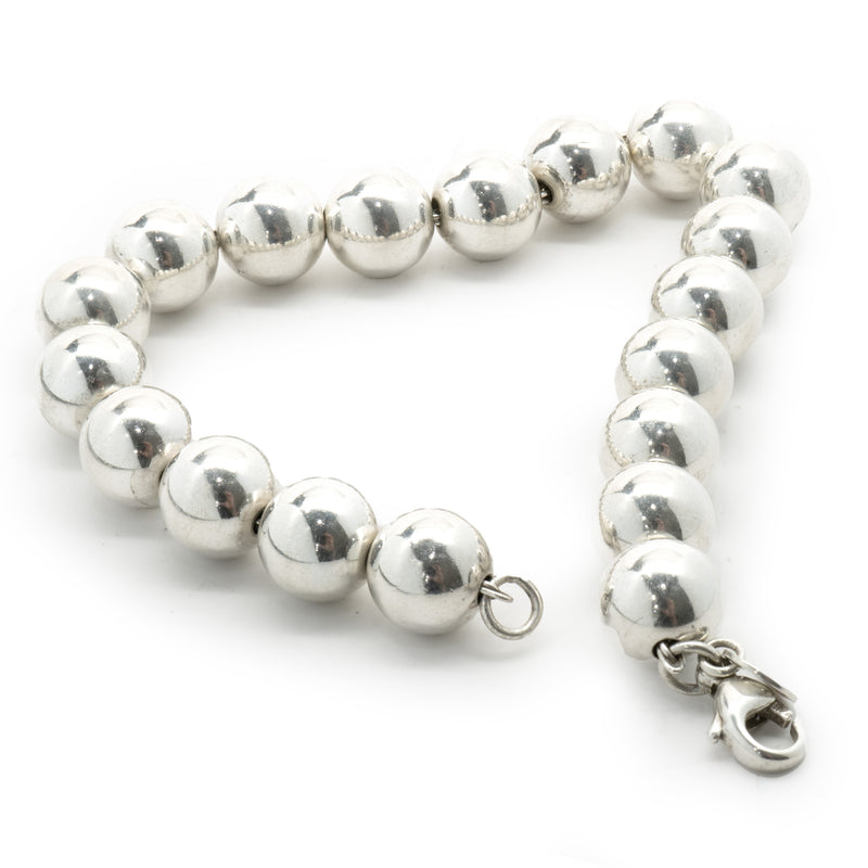 Sterling Silver Beads Bracelet 10 Mm. Sterling Silver Ball Bracelet,  Everyday Wear, Classic Sterling Silver Bracelet - Etsy