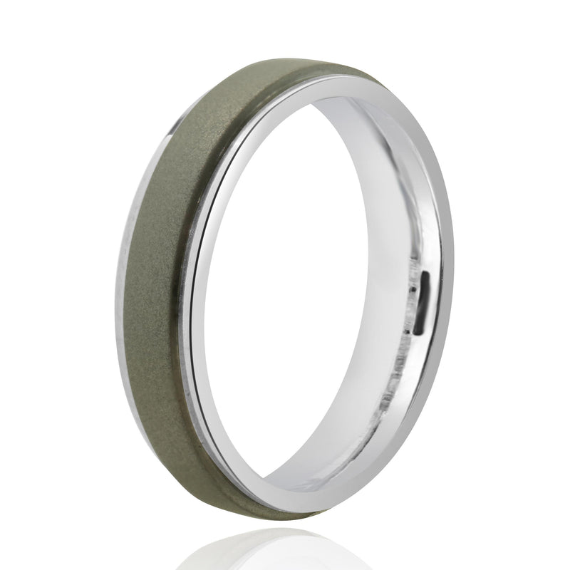 Titanium 5MM Stone Finished Band