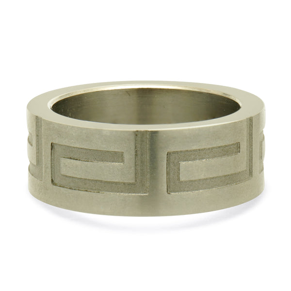Titanium 8.15MM Matte Etched Ring