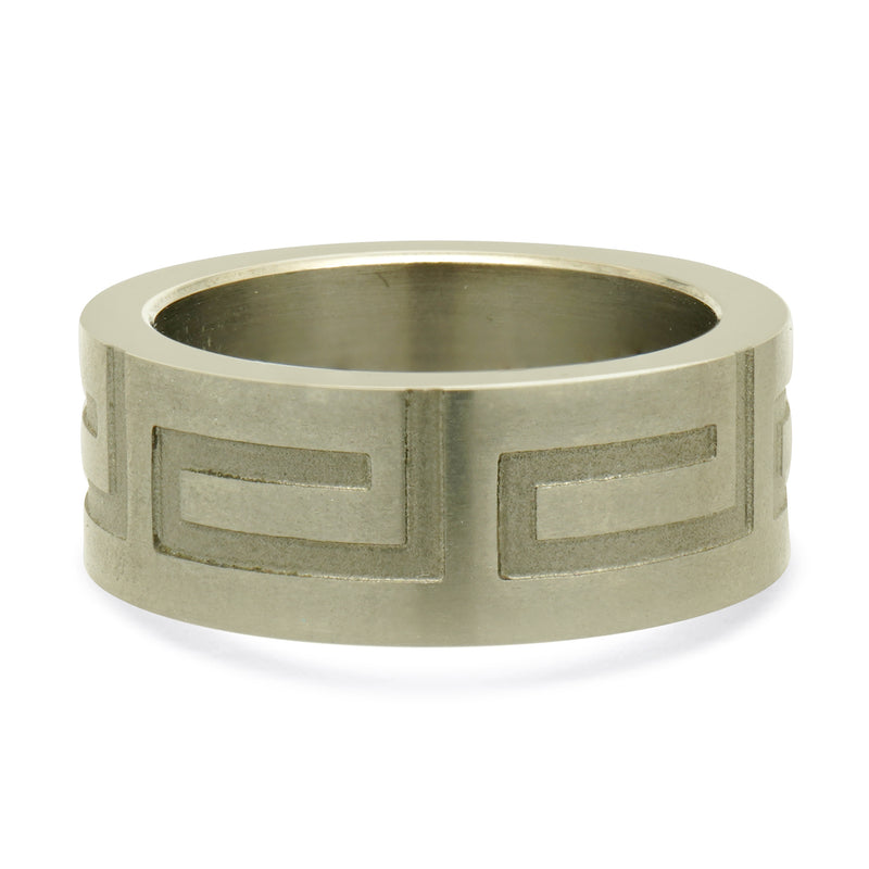 Titanium 8.15MM Matte Etched Ring