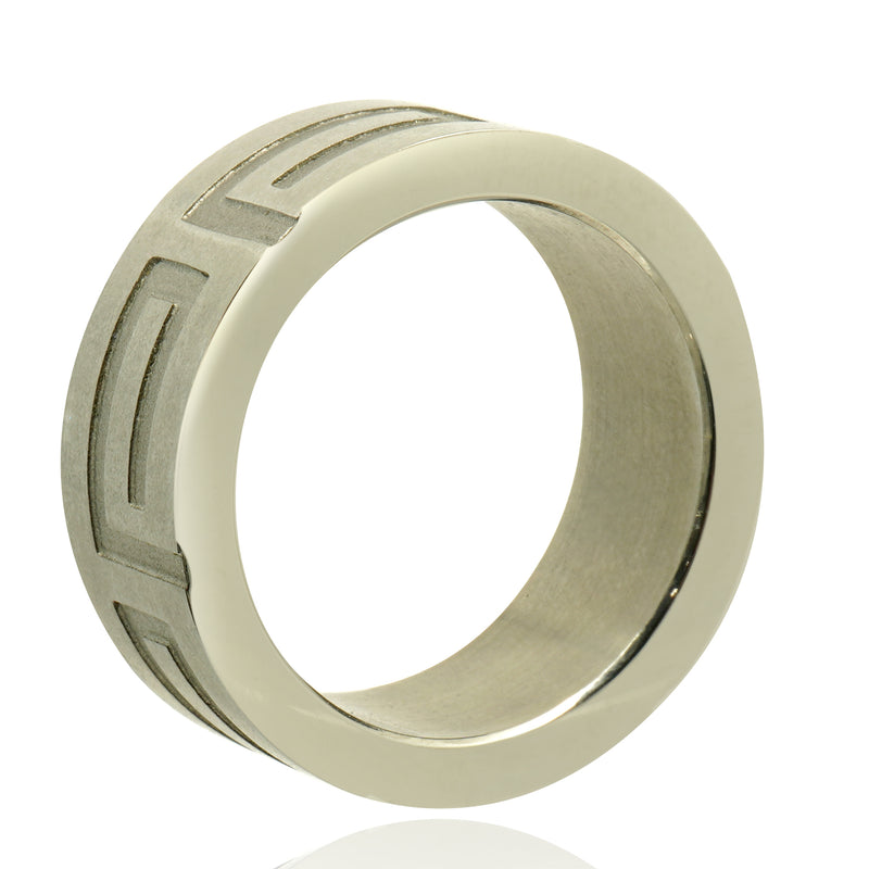 Titanium 8.15MM Matte Etched Ring