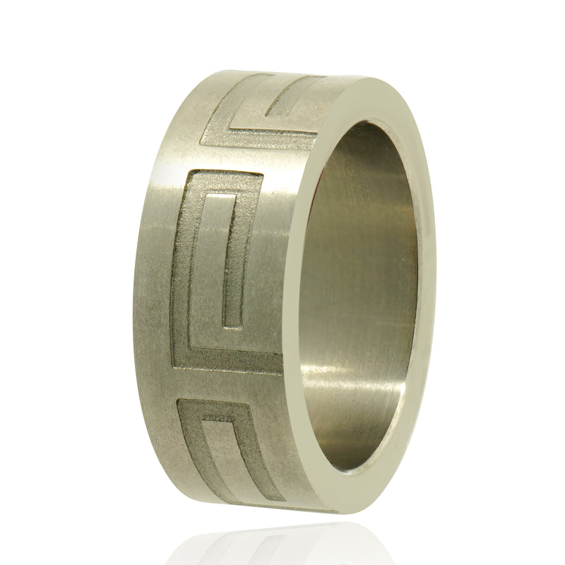 Titanium 8.15MM Matte Etched Ring