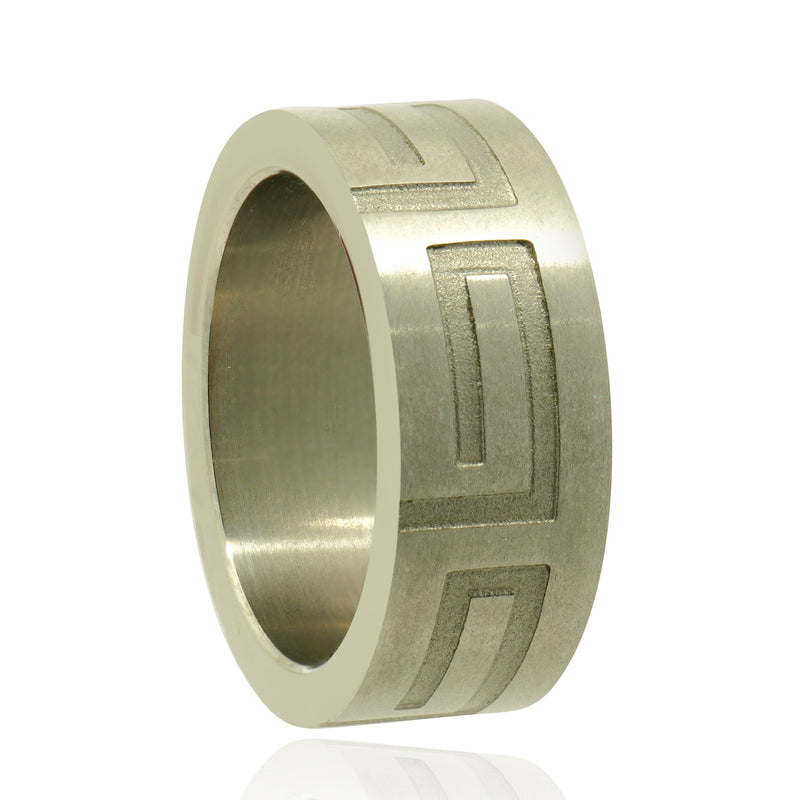 Titanium 8.15MM Matte Etched Ring