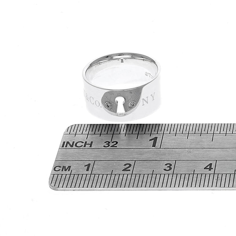 Tiffany & Co. Diamond Keyhole Band in Silver – The Estate Watch